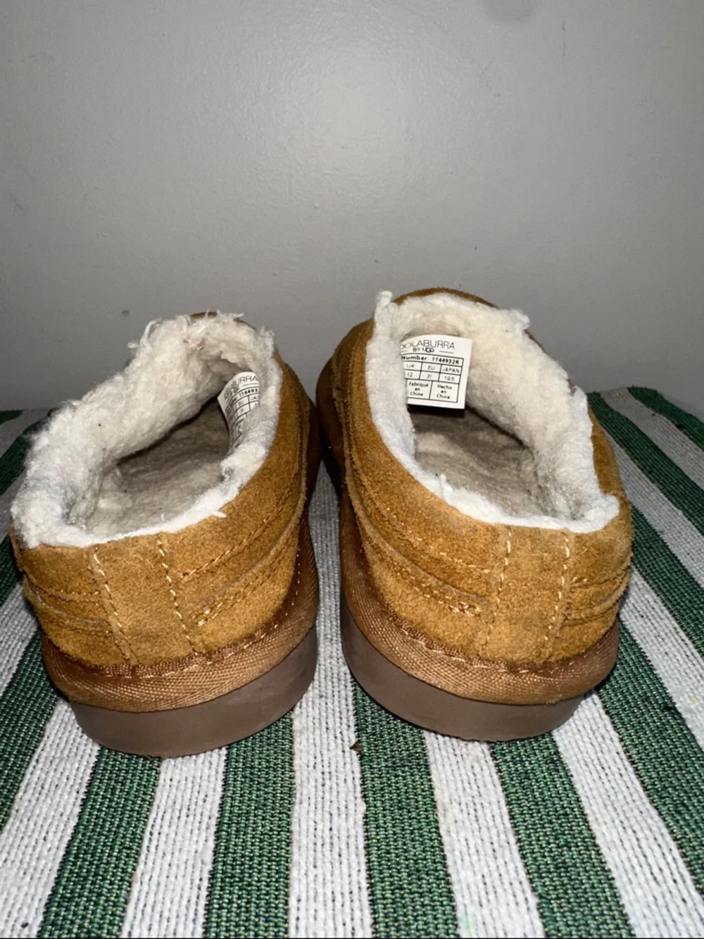 Koolaburra Kids Slip-On Suede Slippers in Chestnut Brown